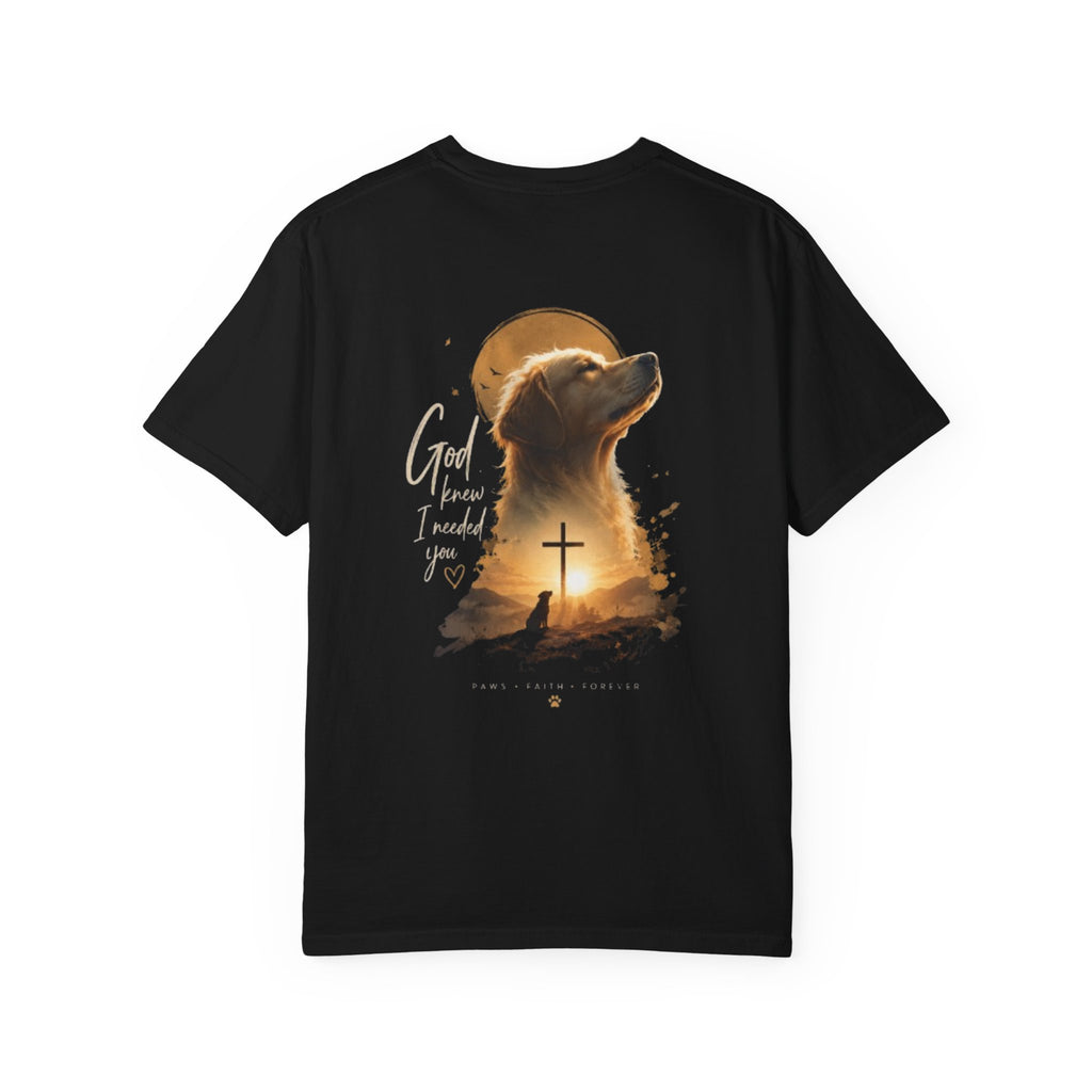 Dog & Cross T-Shirt — 'God I Know I Love You' Christian Dog Graphic Tee