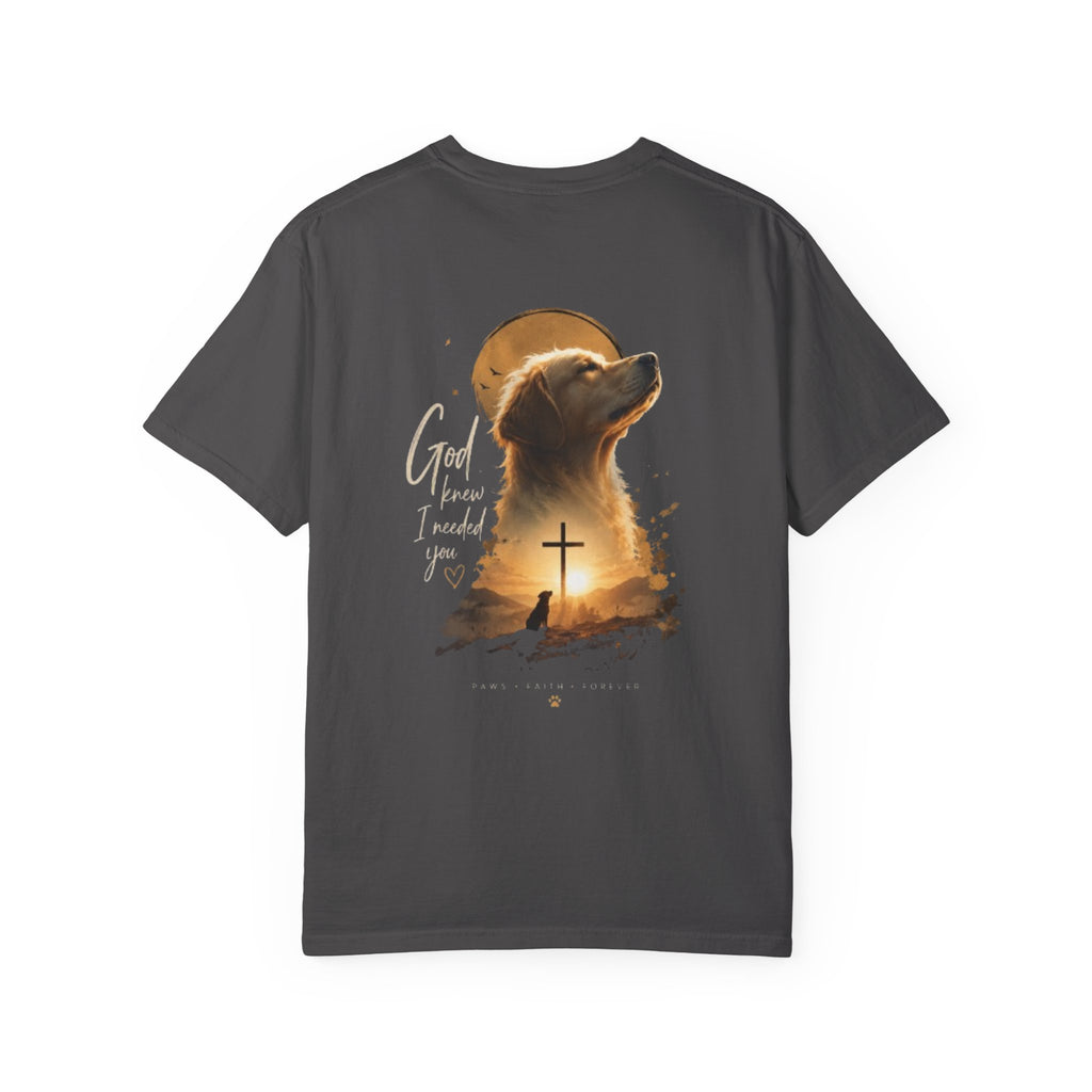 Dog & Cross T-Shirt — 'God I Know I Love You' Christian Dog Graphic Tee