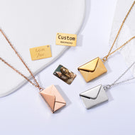 Personalized Love Letter Envelope Couples Necklace