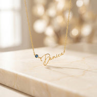 Personalized Name & Birthstone Necklace