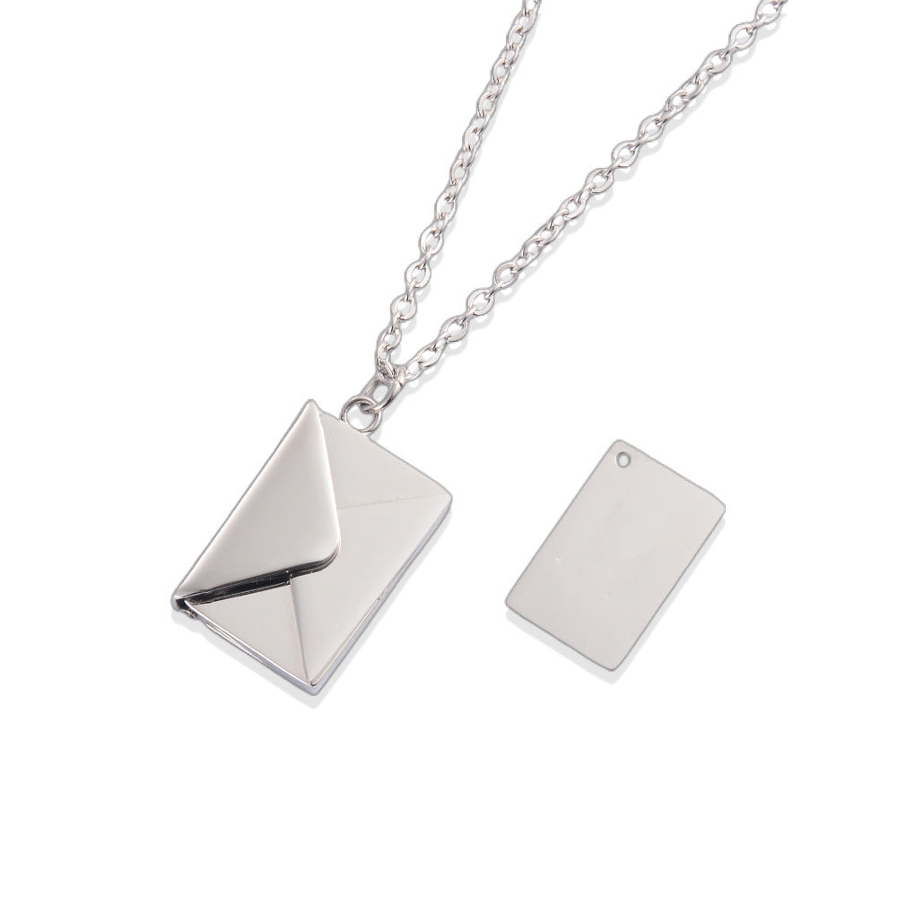 Personalized Love Letter Envelope Couples Necklace