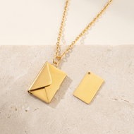 Personalized Love Letter Envelope Couples Necklace