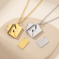 Personalized Love Letter Envelope Couples Necklace