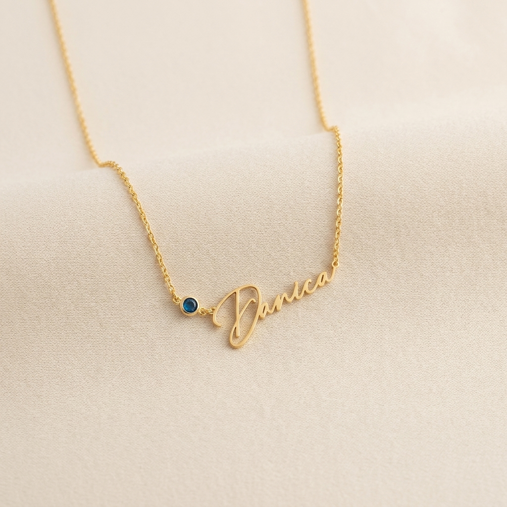 Personalized Name & Birthstone Necklace